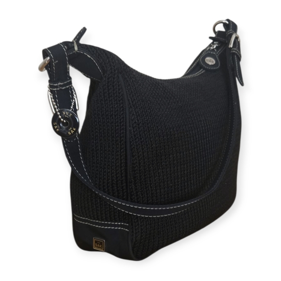 The Sak Black Crocheted Hobo Bag - Picture 1 of 8